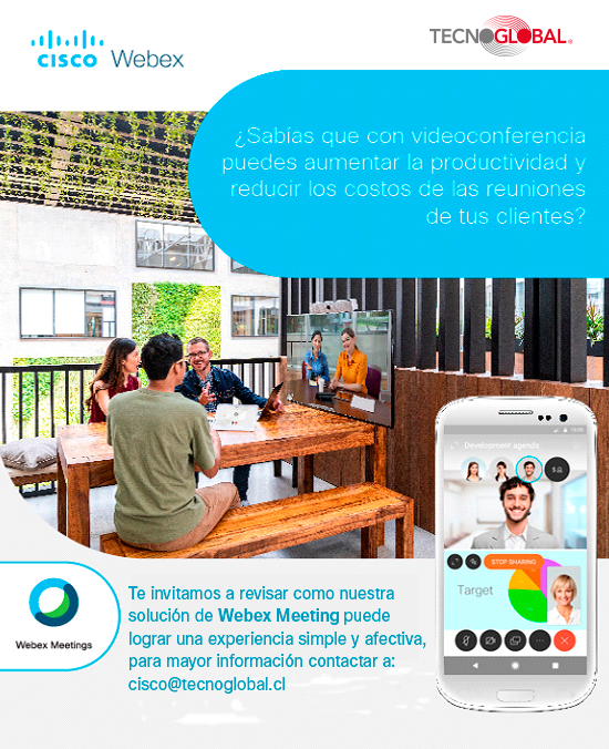 Sistema Webex Meeting de Cisco ya está disponible en Tecnoglobal